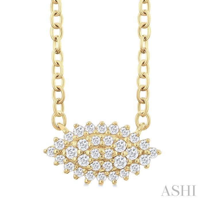Marquise Shape East-West Petite Cluster Diamond Fashion Pendant