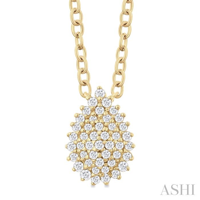 Pear Shape Petite Cluster Diamond Fashion Pendant