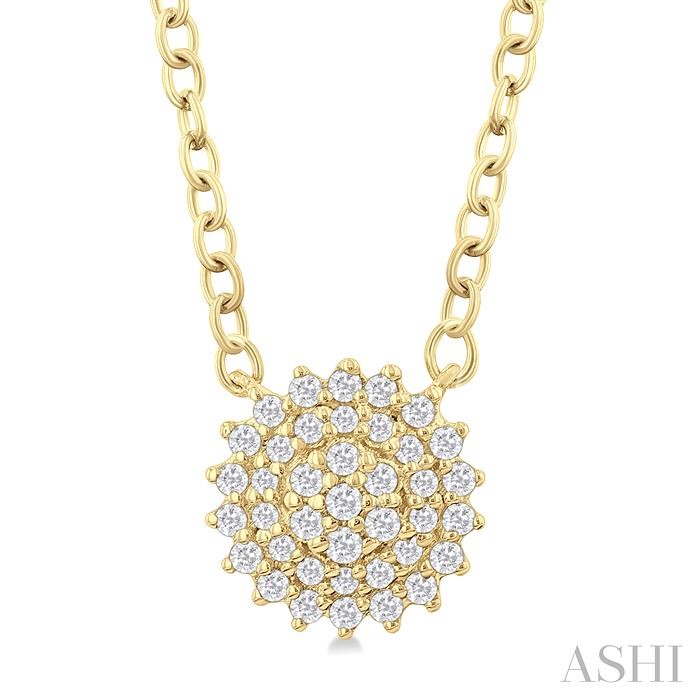 Round Shape Petite Cluster Diamond Fashion Pendant