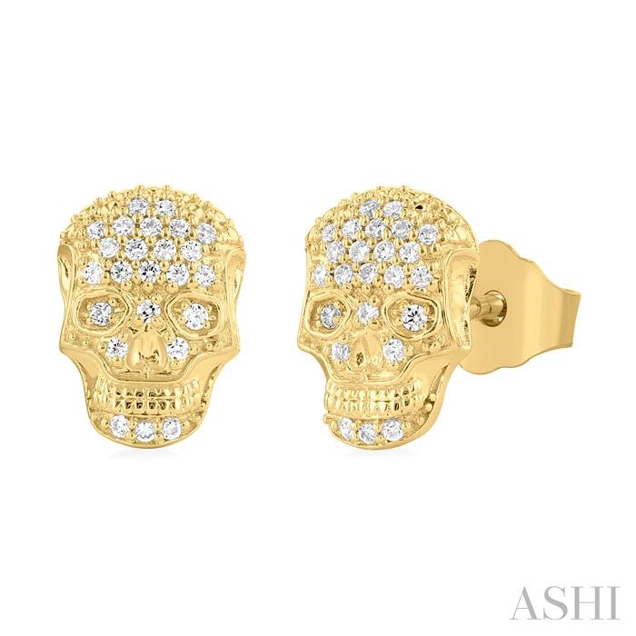 Skull Petite Diamond Fashion Earrings