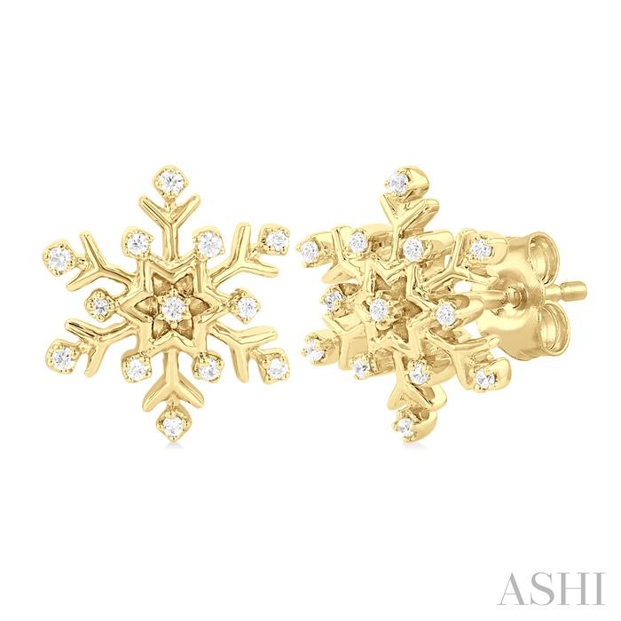 SNOW FLAKE PETITE DIAMOND FASHION EARRINGS