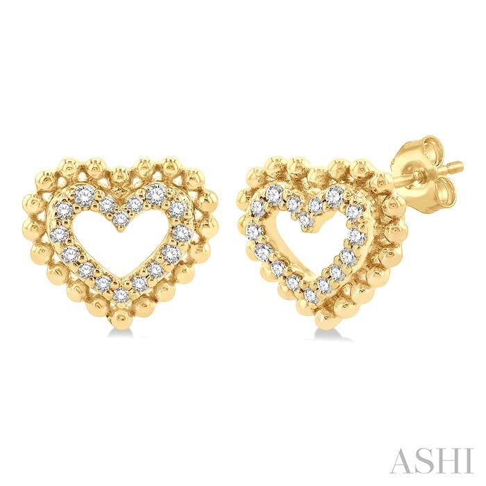 HEART SHAPE PETITE DIAMOND FASHION EARRINGS