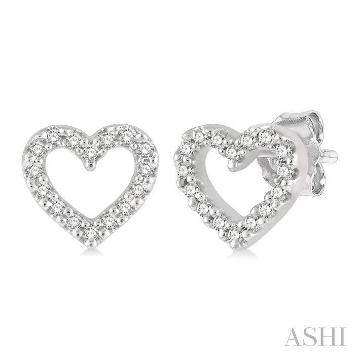 HEART SHAPE PETITE DIAMOND FASHION EARRINGS