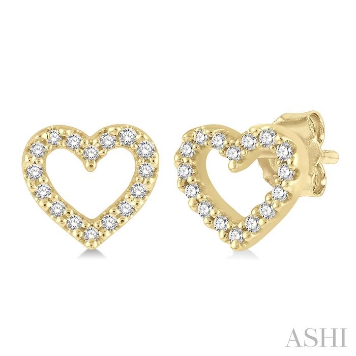 HEART SHAPE PETITE DIAMOND FASHION EARRINGS