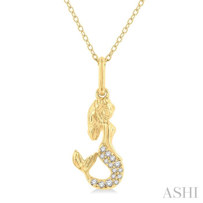 14K Yellow & White Hook and Mermaid Natural Diamond Pendant | Christopher's  Fine Jewelry