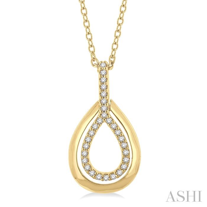 PEAR SHAPE PETITE DIAMOND FASHION PENDANT