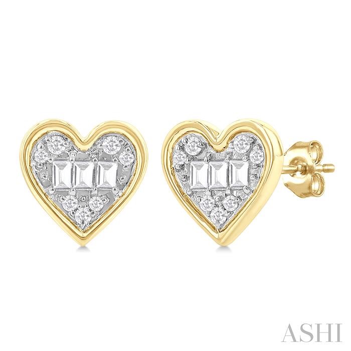 Heart Shape Bezel Set Petite Fusion Diamond Fashion Earrings