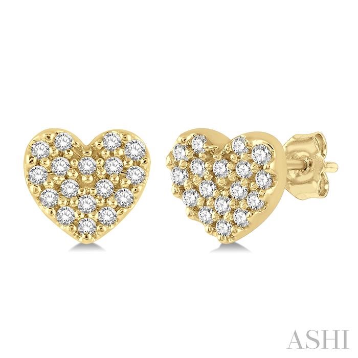 HEART SHAPE PETITE DIAMOND FASHION EARRINGS