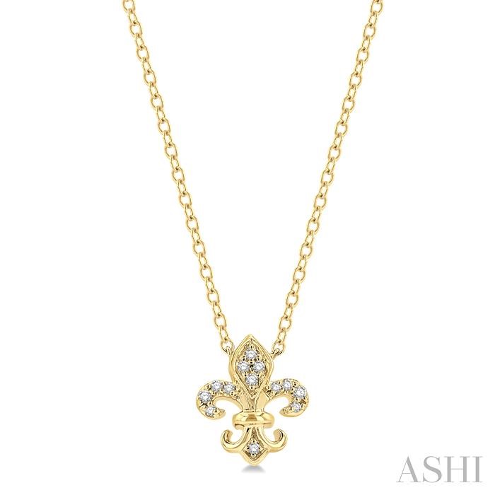 FLEUR DE LIS PETITE DIAMOND FASHION PENDANT