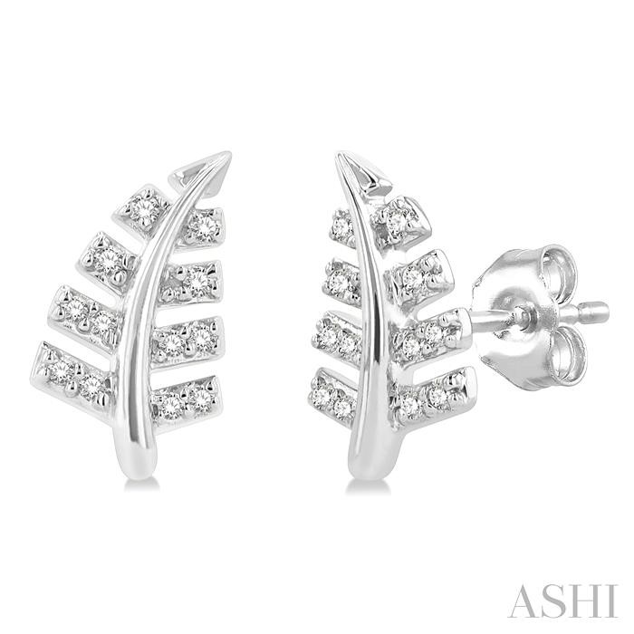 LEAF PETITE DIAMOND FASHION EARRINGS