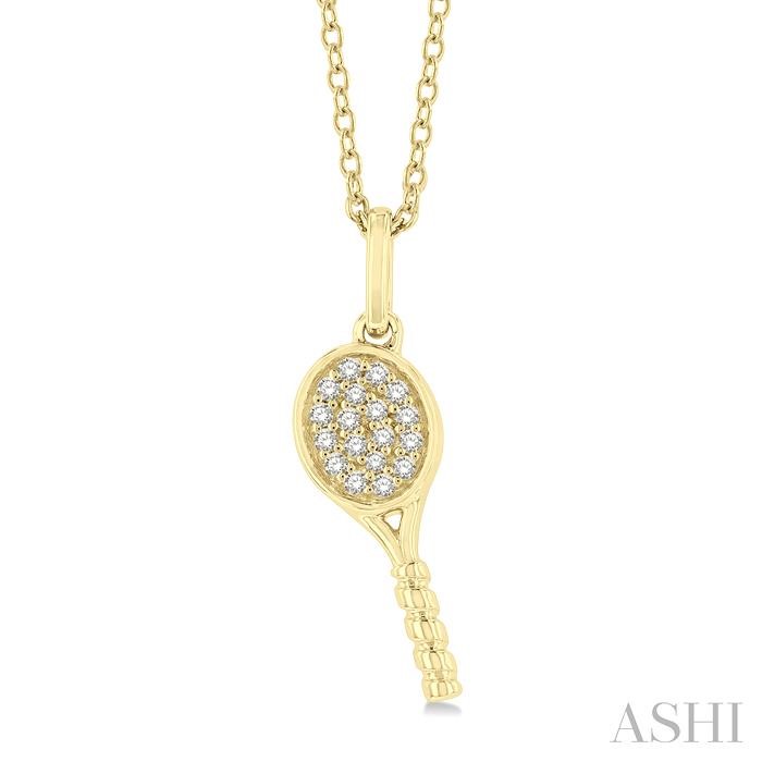 TENNIS RACKET PETITE DIAMOND FASHION PENDANT