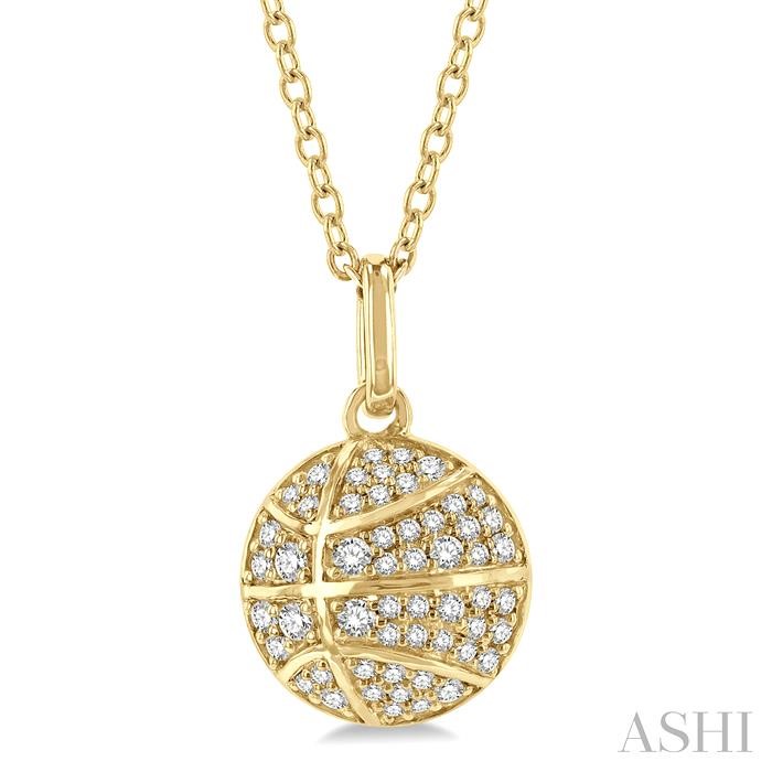 BASKETBALL PETITE DIAMOND FASHION PENDANT