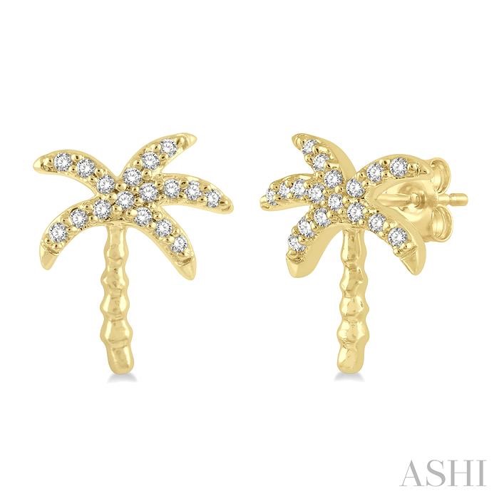 PALM TREE PETITE DIAMOND FASHION EARRINGS