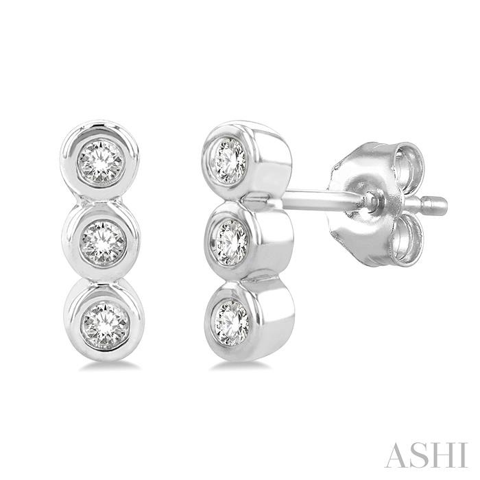 BEZEL SET PETITE DIAMOND FASHION EARRINGS