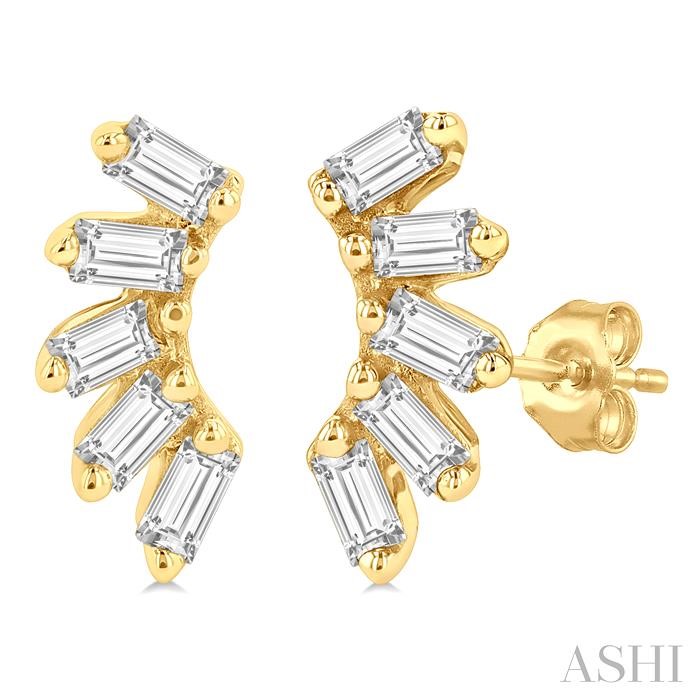 PETITE BAGUETTE DIAMOND FASHION EARRINGS