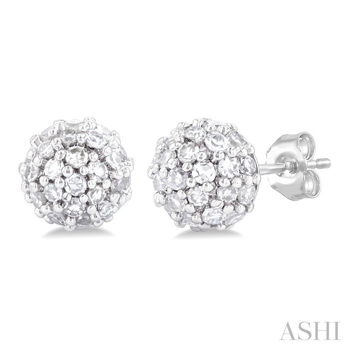 DISCO BALL PETITE DIAMOND FASHION EARRINGS