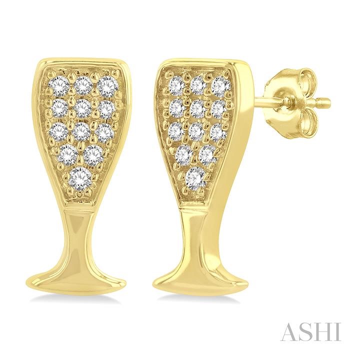 CHAMPAGNE GLASS PETITE DIAMOND FASHION EARRINGS