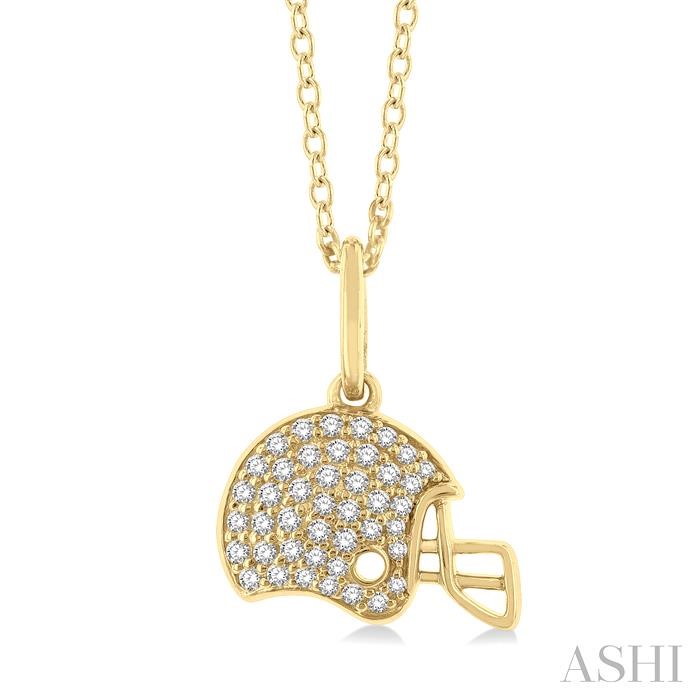 FOOTBALL HELMET PETITE DIAMOND FASHION PENDANT