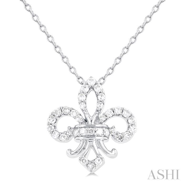 FLEUR DE LIS PETITE DIAMOND FASHION PENDANT