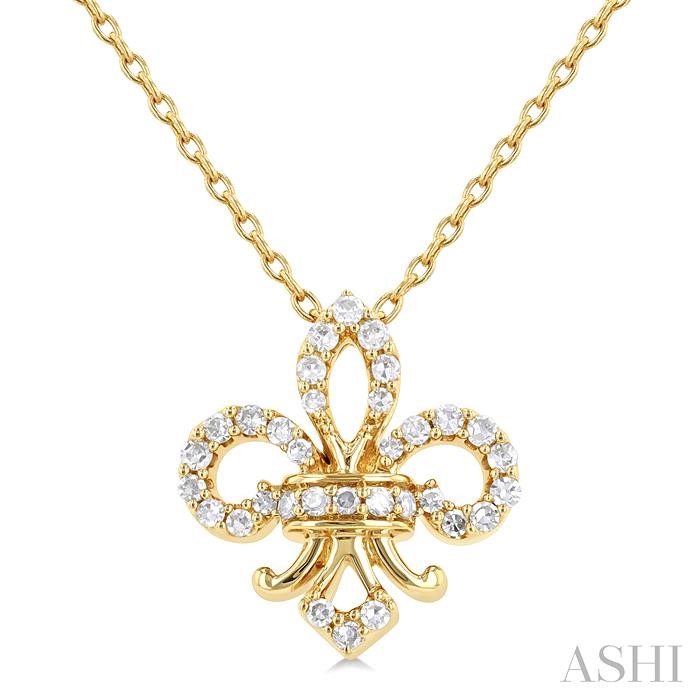 FLEUR DE LIS PETITE DIAMOND FASHION PENDANT