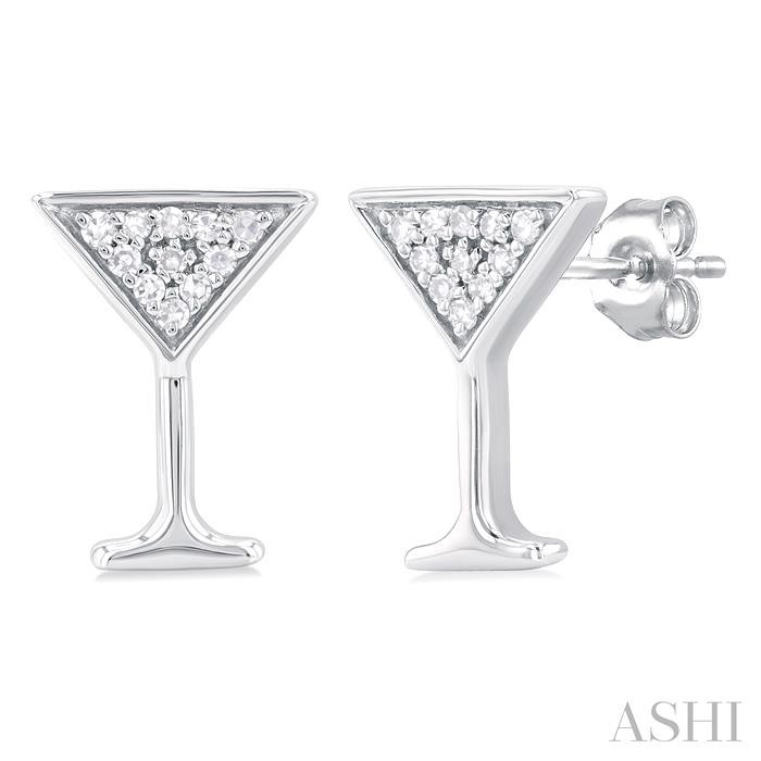 MARTINI GLASS PETITE DIAMOND FASHION EARRINGS