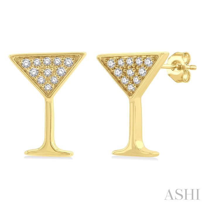 MARTINI GLASS PETITE DIAMOND FASHION EARRINGS