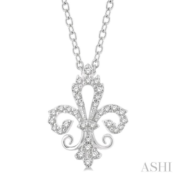 FLEUR DE LIS PETITE DIAMOND FASHION PENDANT