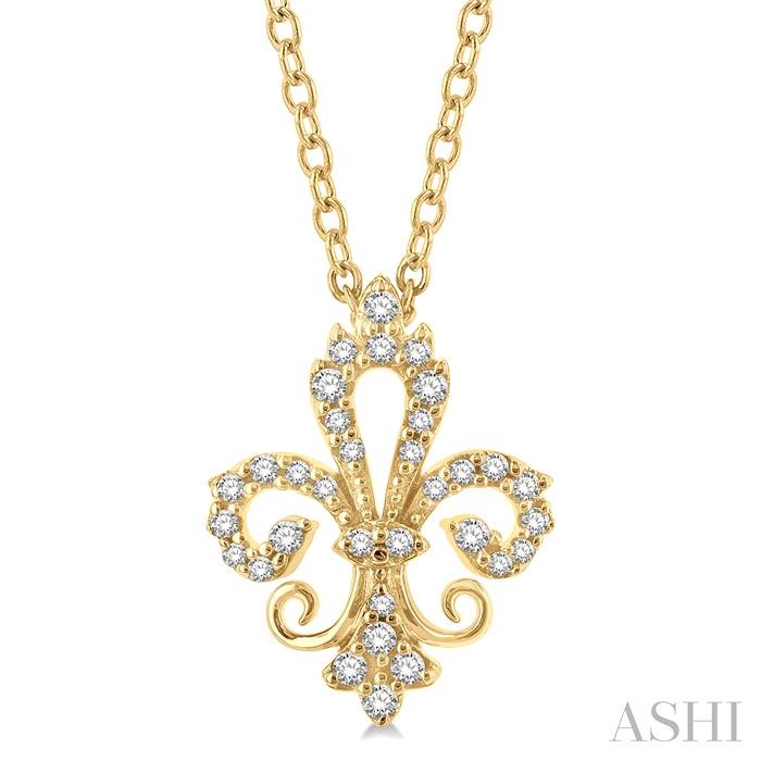 FLEUR DE LIS PETITE DIAMOND FASHION PENDANT