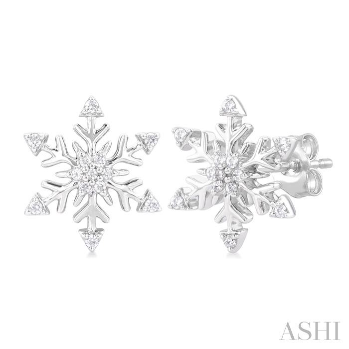 Snow Flake Petite Diamond Fashion Earrings