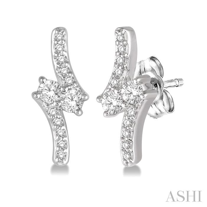 2 STONE DIAMOND EARRINGS