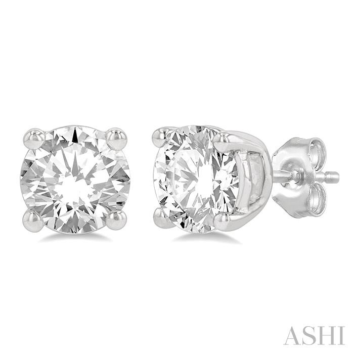 ROUND SHAPE DIAMOND STUD EARRINGS