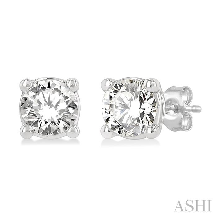 ROUND SHAPE DIAMOND STUD EARRINGS