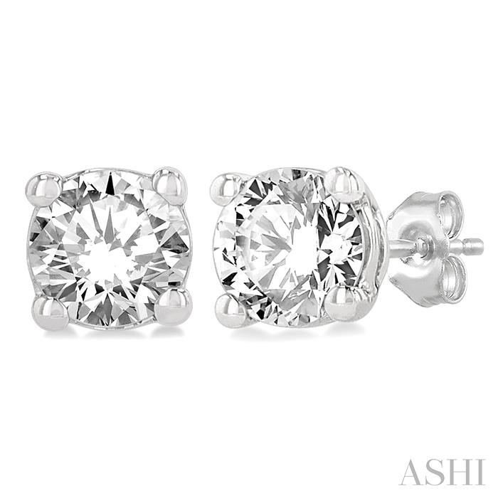 ROUND SHAPE DIAMOND STUD EARRINGS