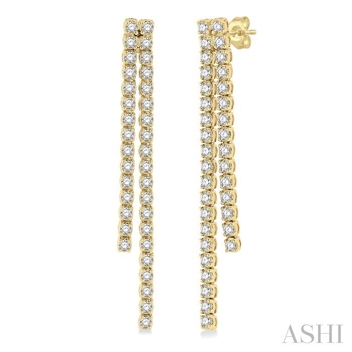 Diamond Tennis Long Earrings