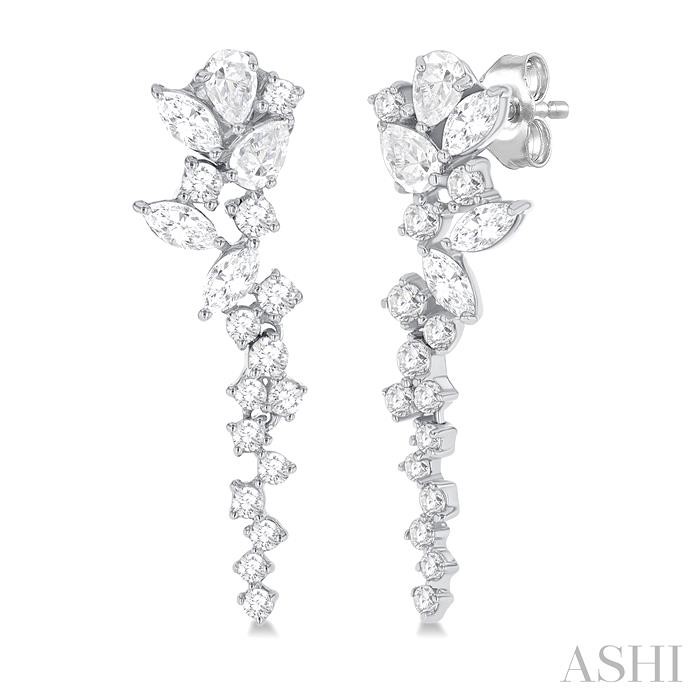 MIXED SHAPE SCATTER DIAMOND FASHION EARRINGS