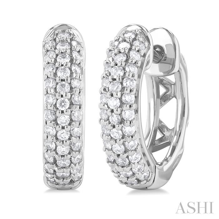 PAVE-SET DIAMOND HUGGIE EARRINGS