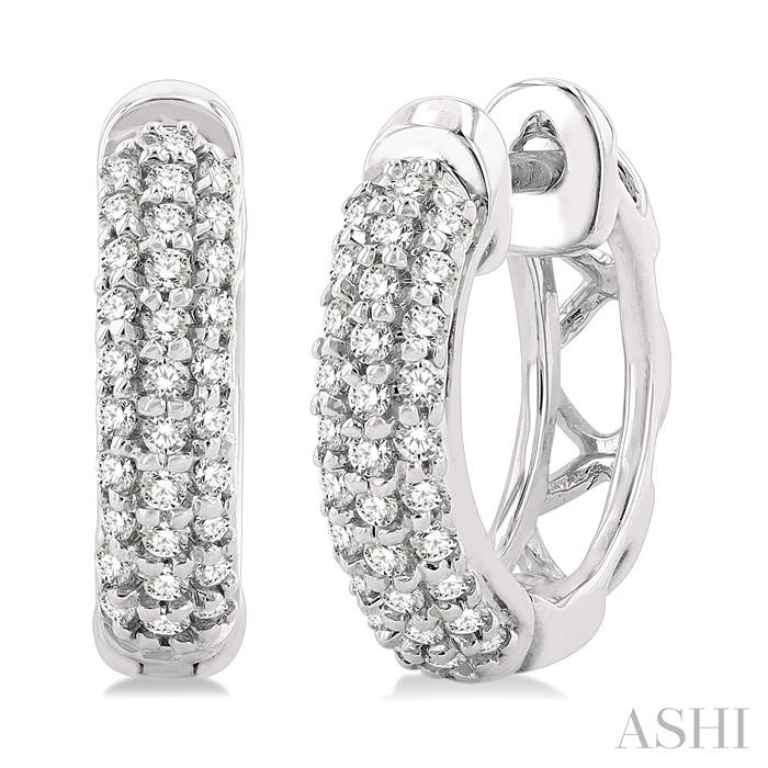 PAVE-SET PETITE DIAMOND HUGGIE EARRINGS