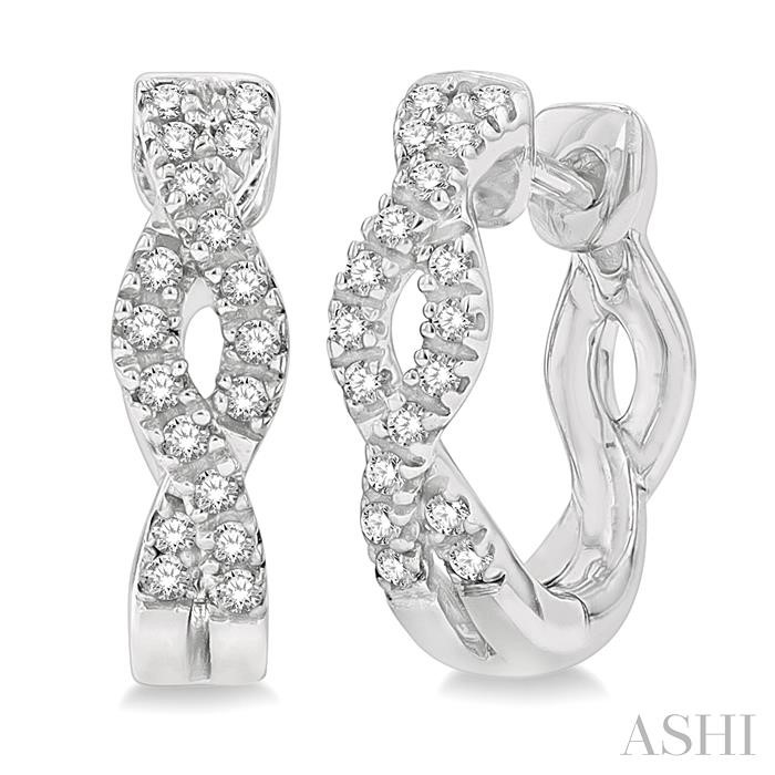 SWIRL PETITE DIAMOND HUGGIE FASHION EARRINGS