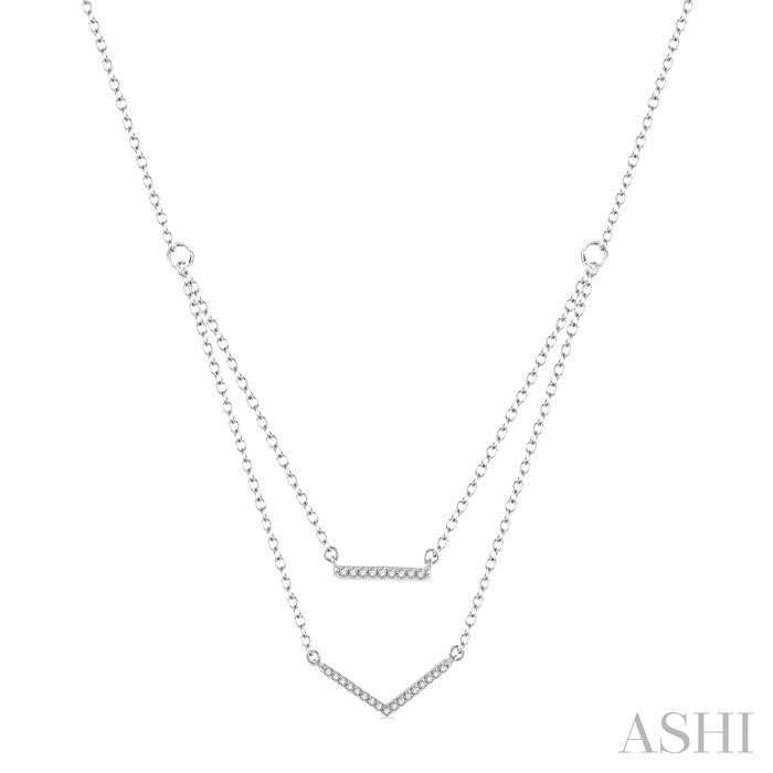 Bar & V-Layered Diamond Necklace
