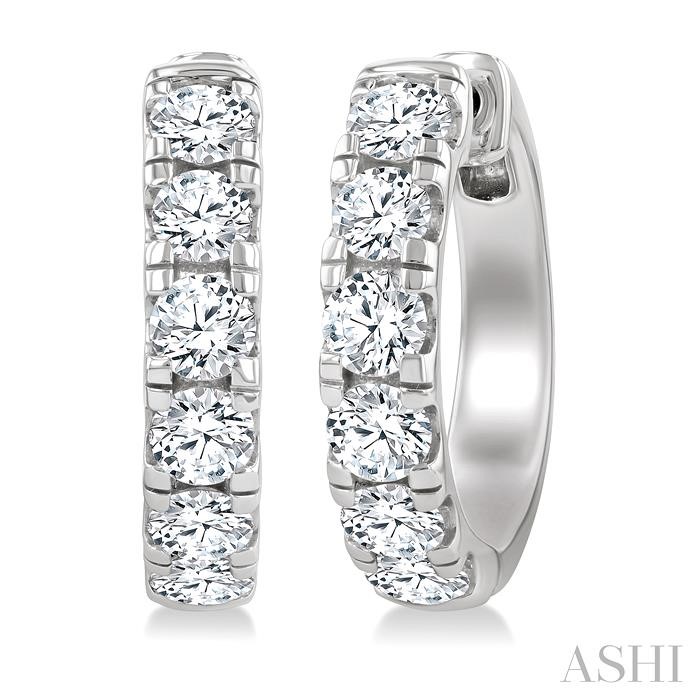 Round Shape Diamond Hoop Earrings