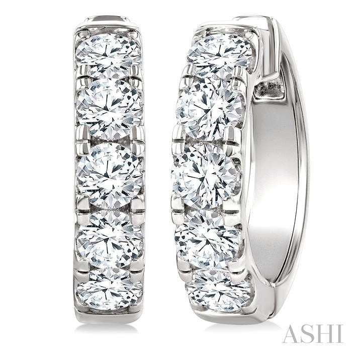 Round Shape Diamond Hoop Earrings
