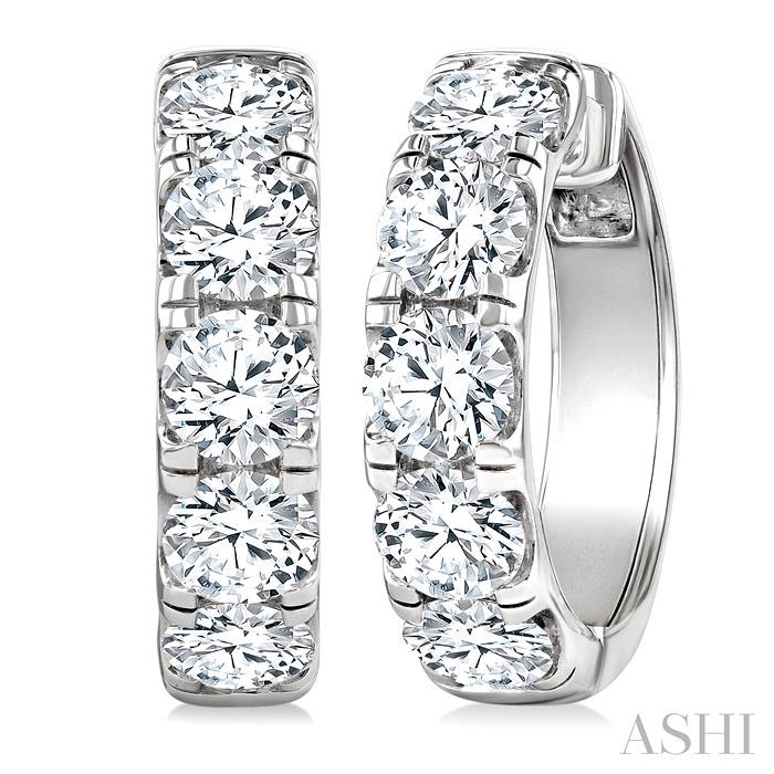 Round Shape Diamond Hoop Earrings