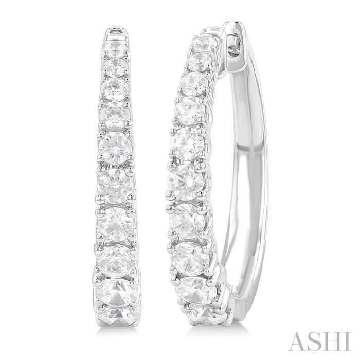 Graduated Diamond Fashion Hoop Earrings