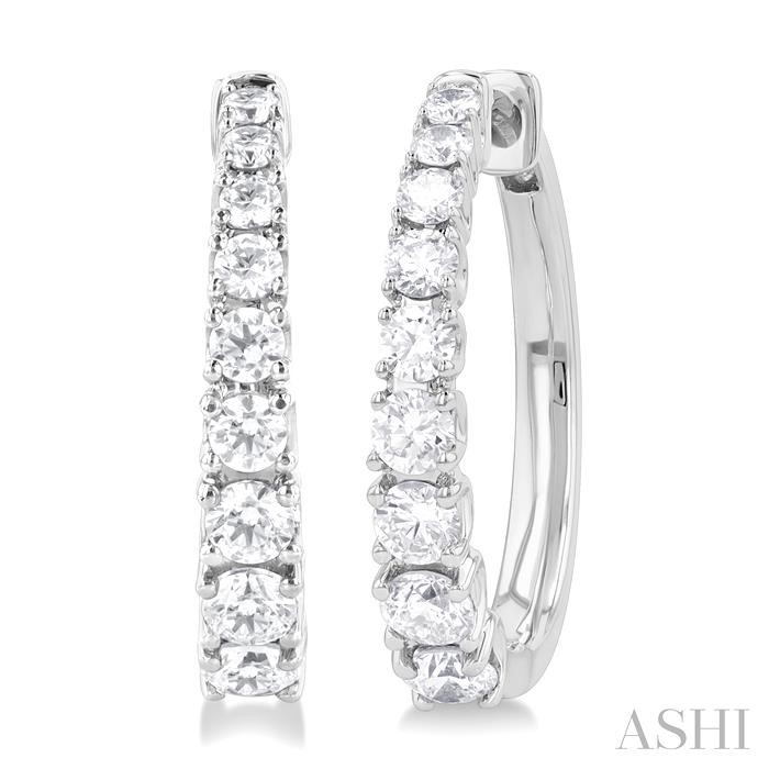 GRADUATED DIAMOND HUGGIE FASHION EARRINGS