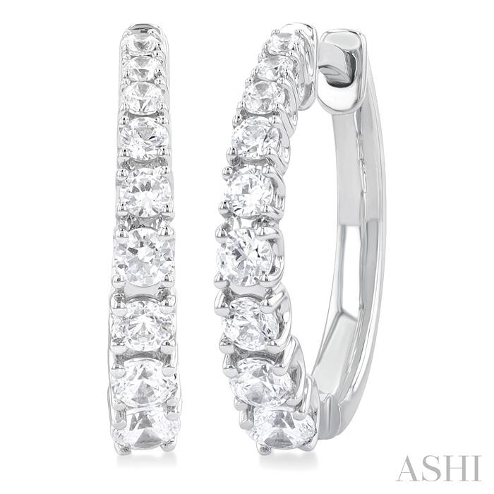 GRADUATED DIAMOND HUGGIE FASHION EARRINGS