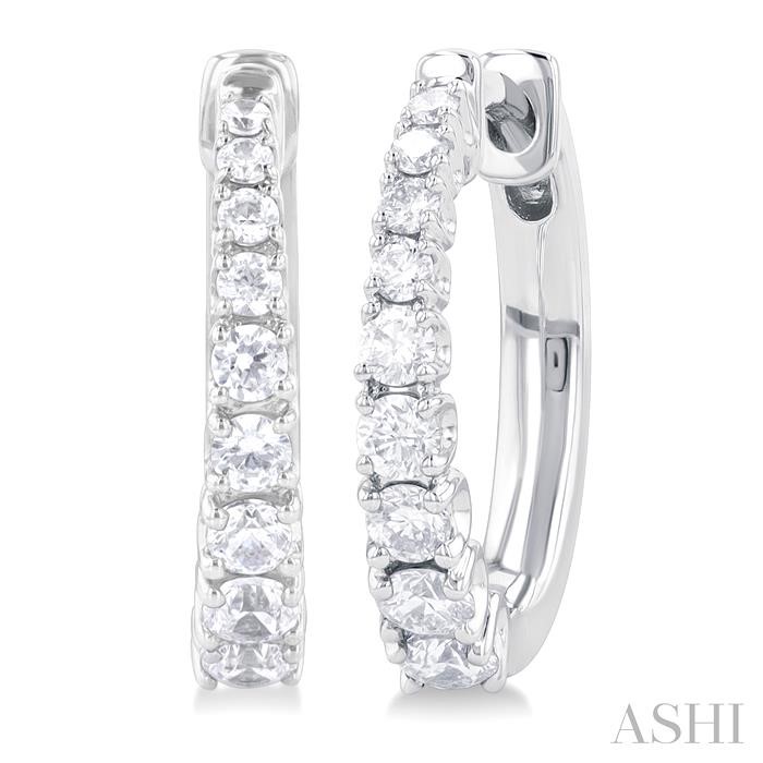 GRADUATED DIAMOND HUGGIE FASHION EARRINGS