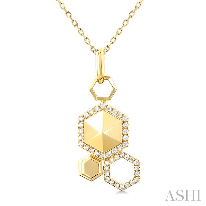 HEXAGON SHAPE DIAMOND FASHION PENDANT