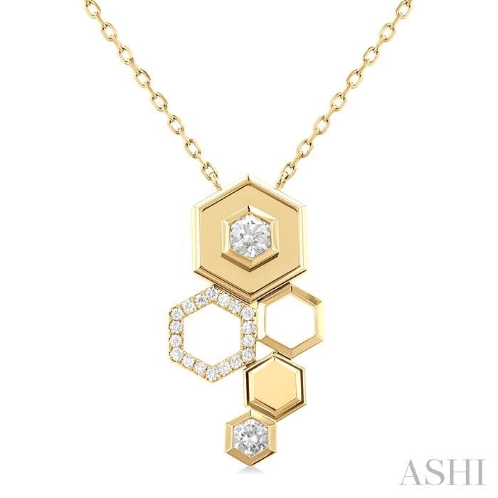 HEXAGON SHAPE DIAMOND FASHION NECKLACE