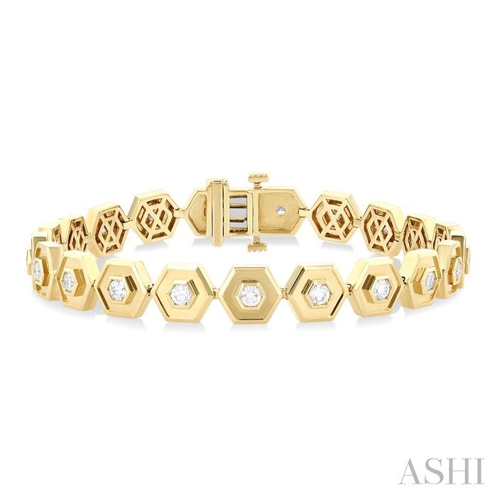 HEXAGON SHAPE DIAMOND FASHION BRACELET