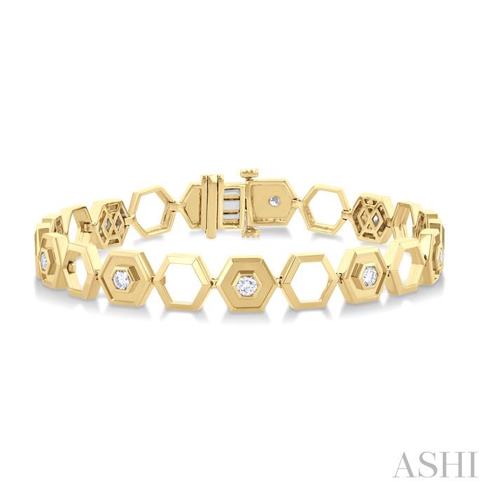 HEXAGON SHAPE DIAMOND FASHION BRACELET